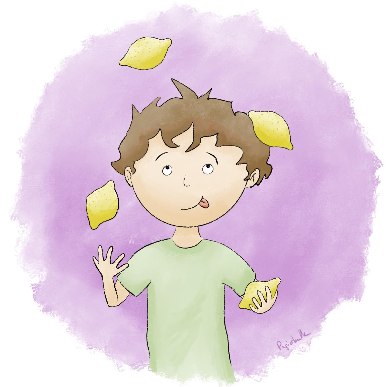 enfant personnage citron papierbulle papier bulle illustrateur freelance illustration jeunesse