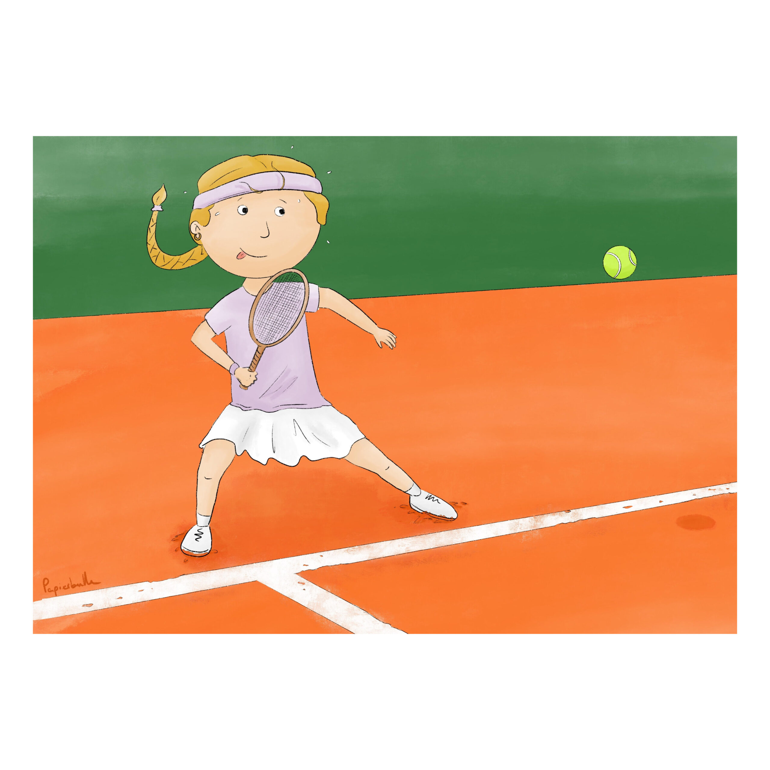 tennis roland garros papierbulle papier bulle illustrateur freelance illustration jeunesse